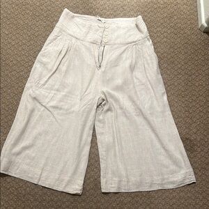 Cream Wide-Leg Pants